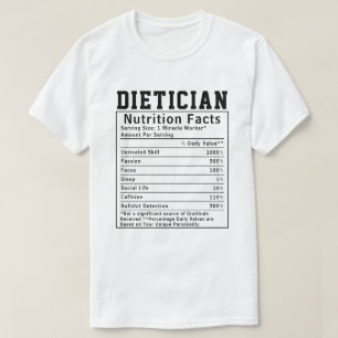 Camiseta Dietista divertida Nutrición Hechos Trabajador san