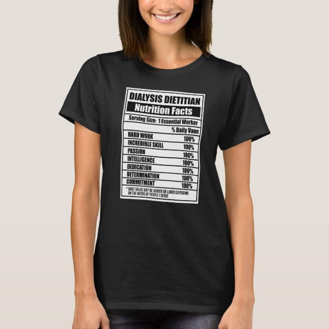 Camiseta Dietista Nutricionista Dieta Gráfica (Anverso)