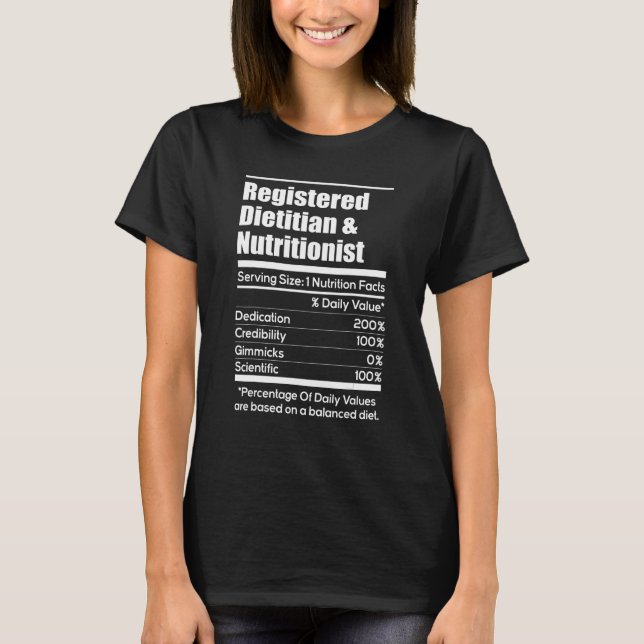 Camiseta Dietista Y Dietética Nutricionista Registrada D (Anverso)