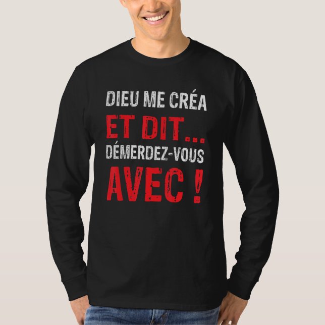 Camiseta Dieu Me Créa Humor Original (Anverso)
