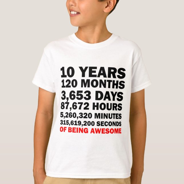 Camiseta Diez Años De Ser Increíble (Anverso)