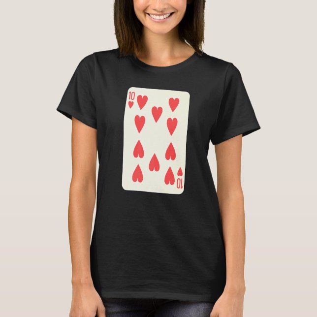 Camiseta Diez De Corazones Jugando Parejas De Cartas Hallow (Anverso)