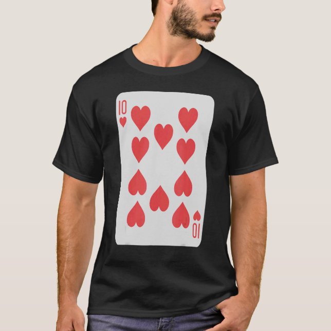 Camiseta Diez De Corazones Póquer Pro Luck Jugador Vagador  (Anverso)