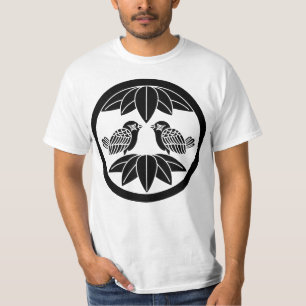 Camiseta Diez hojas de bambú y gorriones de frente