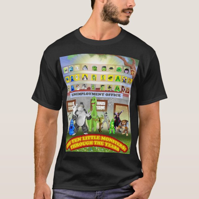 Camiseta Diez pequeños monstruos: a través de los años (Anverso)
