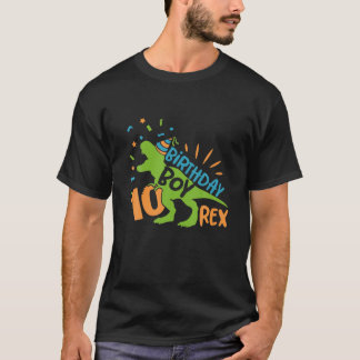 Camiseta Diez Rex 10 Años Niño Regalos Dinosaurio 10 Años