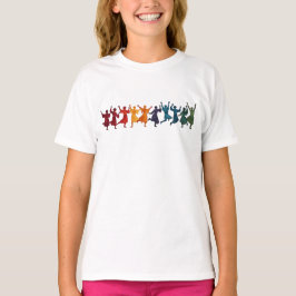 Camiseta Diez señores saltando recorte estilo plantilla 4
