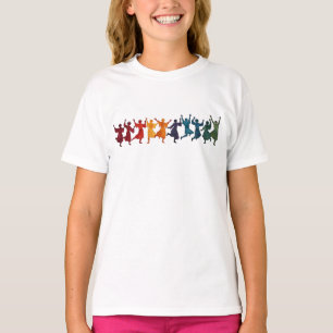 Camiseta Diez señores saltando recorte estilo plantilla 4