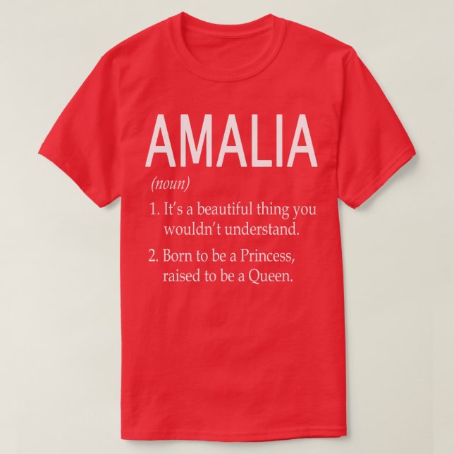 Camiseta Diferencia de nombres de Amalia (Diseño del anverso)