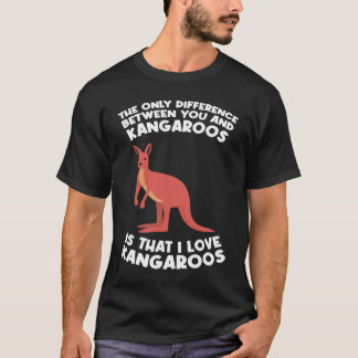Camiseta diferencia entre tú y los gatos es que amo canguro