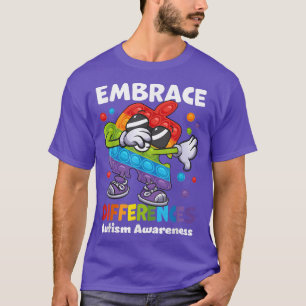 Camiseta Diferencias de abrasión Autismo Dabbing Puzzle Pop