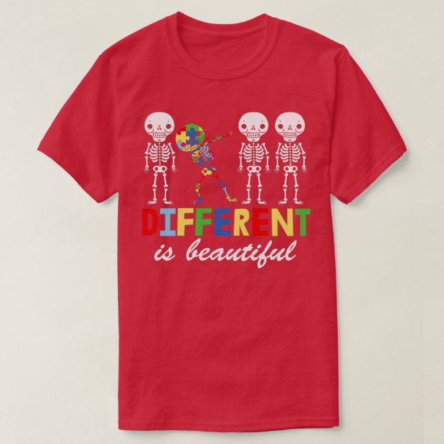 Camiseta Diferente es el bello autismo y autismo dabbing (Diseño del anverso)
