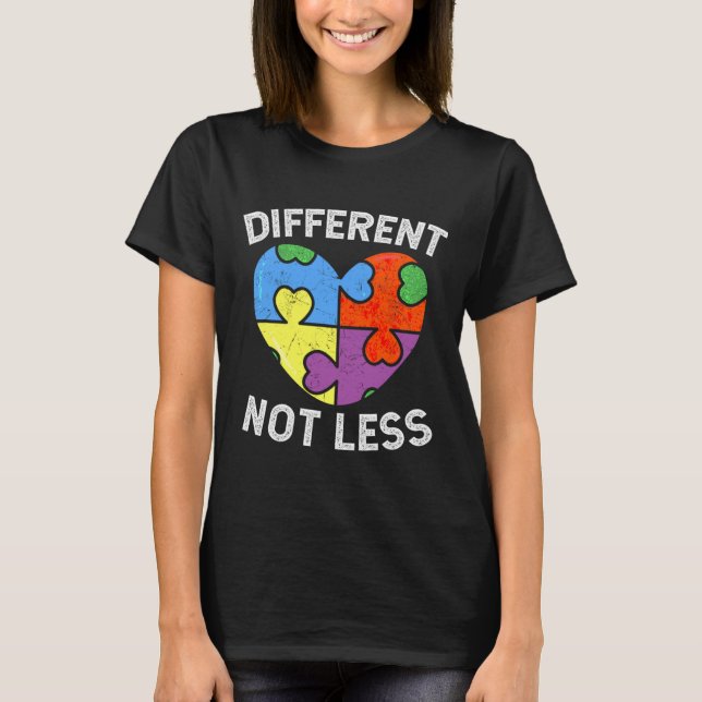 Camiseta Diferente, no menos autismo, conciencia de desmoro