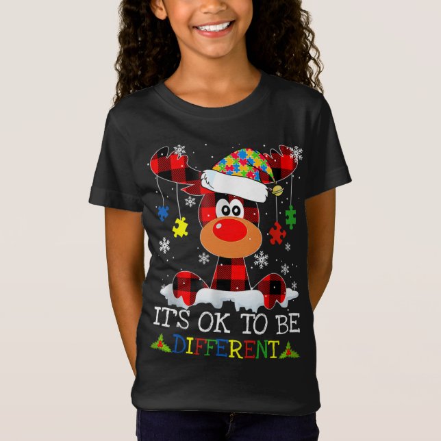 Camiseta Diferentes Navidades de autismo de renos se unen (Anverso)
