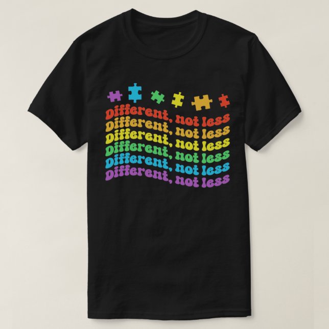 Camiseta Diferentes, no menos rompecabezas, de la concienci (Diseño del anverso)