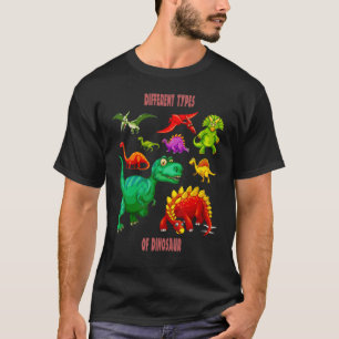 Camiseta Diferentes Tipos De Dinosaurios Animales Prehistór