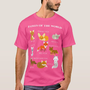 Camiseta Diferentes Tipos De Foxes Especies Fox Educativas