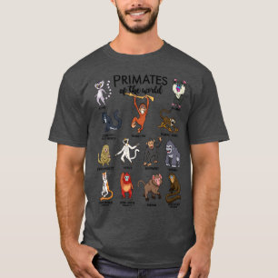 Camiseta Diferentes tipos de primates de monos