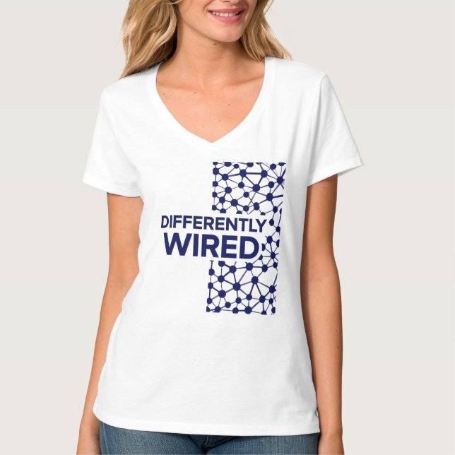 Camiseta Differently Wired – Autism Awareness Month Blue (Anverso)