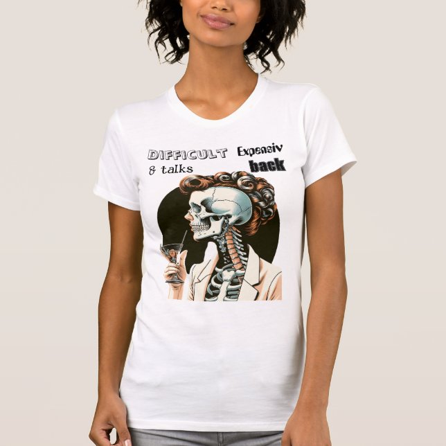 Camiseta Difícil Caro y habla hacia atrás (Anverso)
