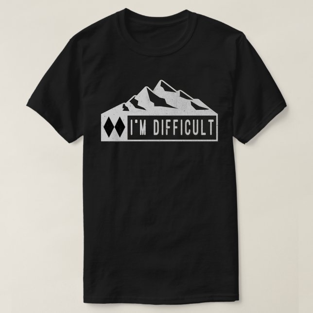 Camiseta Difícil Esquiador De Esquí Mamáes De Montaña De Sn (Diseño del anverso)