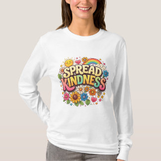 Camiseta Difunde la amabilidad – Lindo arcoíris floral