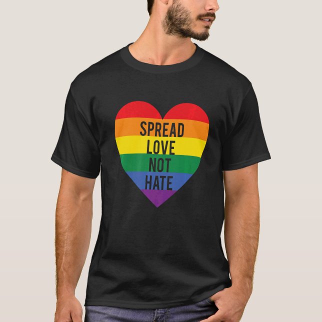 Camiseta Difundir amor no odio Lgbt Orgullo Gay Gay Bisexua (Anverso)