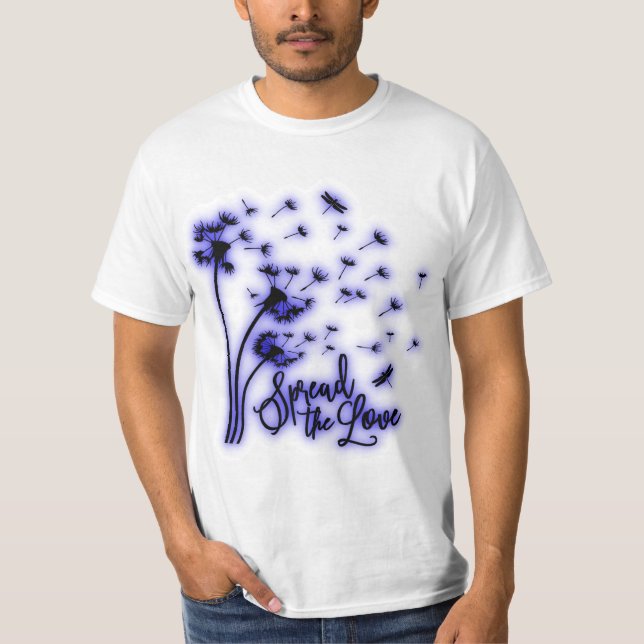 Camiseta Difundir el amor Dandelions y Dragonflies (Anverso)