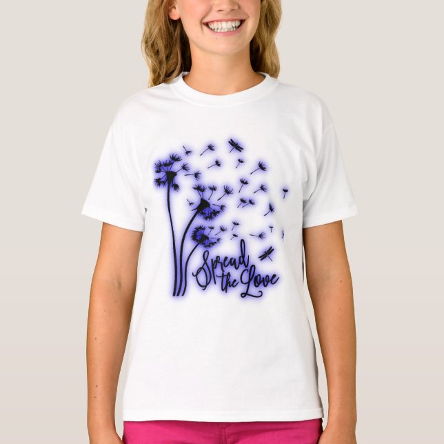 Camiseta Difundir el amor Dandelions y Dragonflies (Anverso)