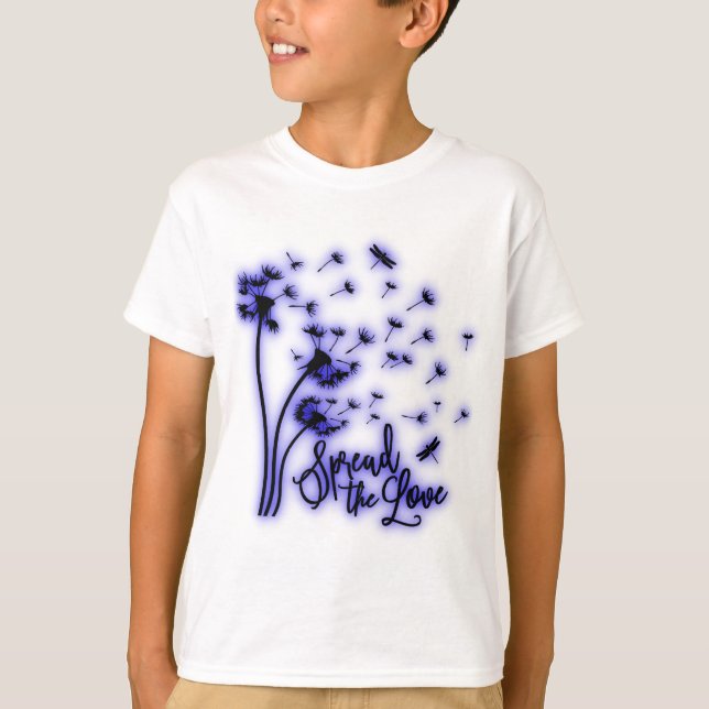 Camiseta Difundir el amor Dandelions y Dragonflies (Anverso)