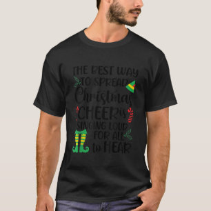 Camiseta Difundir la alegría de los Navidades cantando en v