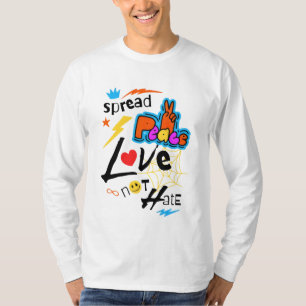 Camiseta Difundir la paz y el amor en el té gráfico