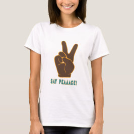 Camiseta Difundir paz, no miedo, Rótulo de mano