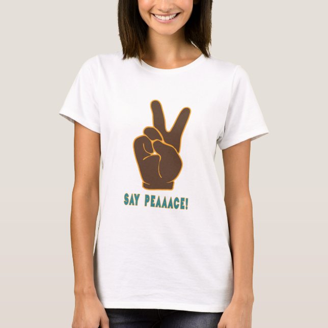 Camiseta Difundir paz, no miedo, Rótulo de mano (Anverso)