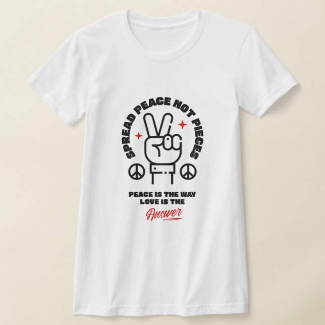 Camiseta ✌️ Difundir paz, no piezas - Negrita, paz y amor (Distribución)