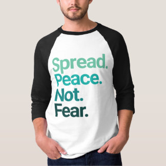 Camiseta Difundir paz no temer tipografía verde