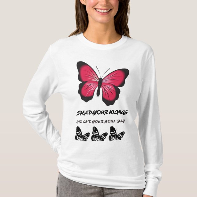 Camiseta Difundir sus alas - Diseño inspirado en mariposa (Anverso)