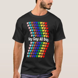 Camiseta Diga Gay All Day Orgullo Transgénero Rainbow Flowe