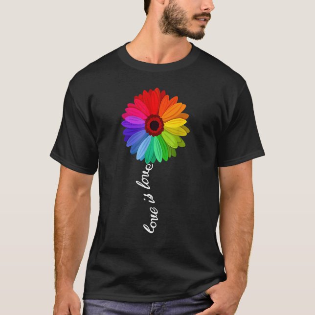 Camiseta Diga Gay All Day Orgullo Transgénero Rainbow Flowe (Anverso)