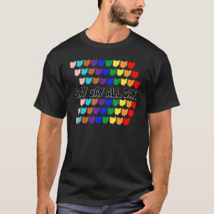 Camiseta Diga Gay All Day Orgullo Transgénero Rainbow Flowe