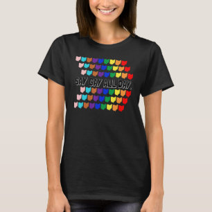 Camiseta Diga Gay All Day Orgullo Transgénero Rainbow Flowe