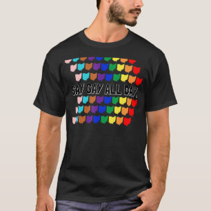 Camiseta Diga Gay All Day Orgullo Transgénero Rainbow Flowe