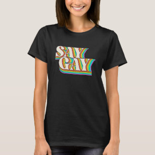 Camiseta Diga Gay Vintage Rainbow Gay Pride Lgbt Mes 1