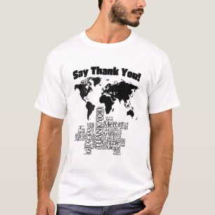 CAMISETA DIGA GRACIAS EN DIFERENTES IDIOMAS MUNDIALES