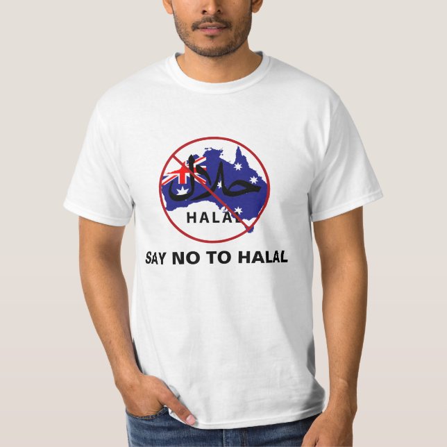 CAMISETA DIGA NO A HALAL (Anverso)