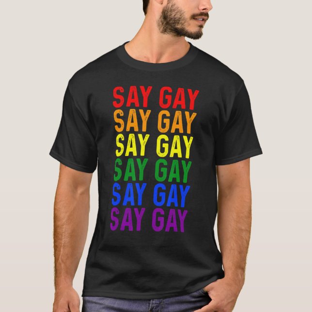 Camiseta Digamos Gay decimos Gay Florida Bandera del Orgull (Anverso)