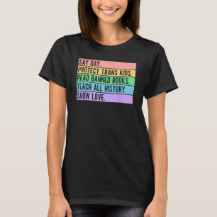 Camiseta Digamos Gay Protect Trans Kids Leer libros prohibi