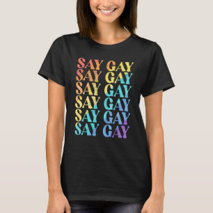 Camiseta Digamos Gay Trastorno Arcoiris Retro Estar Orgullo