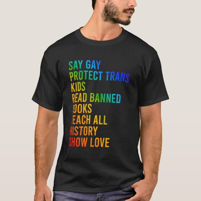 Camiseta Digamos lectura gay del libro prohibido Enseñar to (Anverso)
