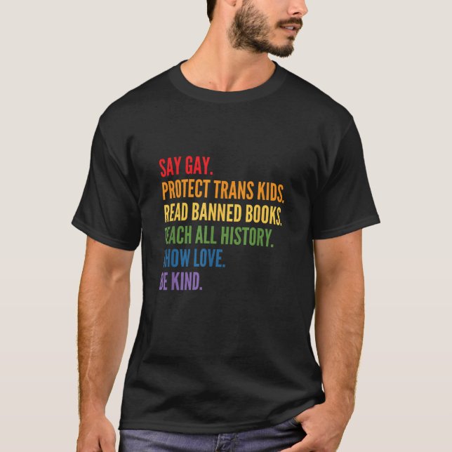 Camiseta Digamos que los niños transexuales para proteger a (Anverso)